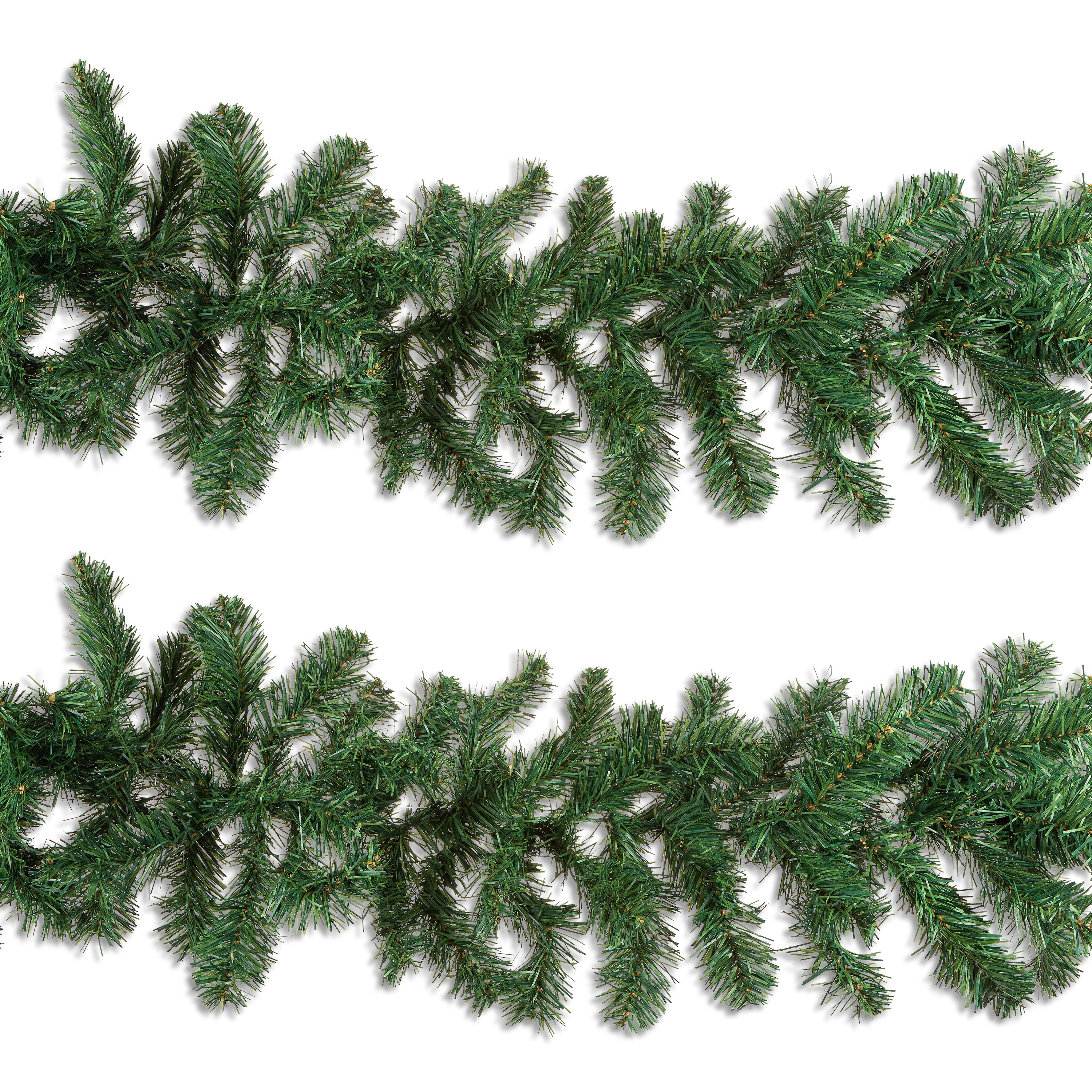 Set of 2 Christmas Holiday Balsam Pine Garland, 9 Foot Long